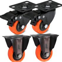 Kit 4 Rodinha para Moveis Rodizio Roda Reforcada Com E Sem Trava 50mm 2 Retratil 400kg Kit 4 Rodinha para Moveis Rodizio Roda Reforcada Com E Sem Trava 50mm 2 Retratil 400kg