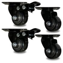 Kit 4 Rodinha Reforçada 40mm 2 com Trava 2 sem trava Rodizio Giratorio 200kg Moveis