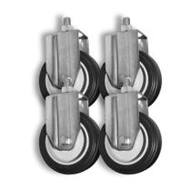 Kit 4 Rodinhas 10cm Plástico BP 4 Polegadas c/ Parafuso Fixo