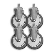 Kit 4 Rodinhas 12cm Plástico BP 5 Polegadas c/ Parafuso Fixo Kit 4 Rodinhas 12cm Plástico BP 5 Polegadas c/ Parafuso Fixo