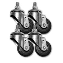 Kit 4 Rodinhas 50mm Plástico BP 2 Polegadas c/ Parafuso Fixo