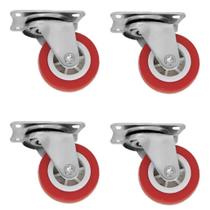 Kit 4 Rodinhas Giratórias Para Móveis Sem Trava 50mm Kit 4 Rodinhas Giratórias Para Móveis Sem Trava 50mm