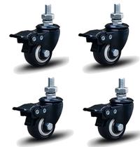 Kit 4 rodinhas p/ moveis e maq. de costura com freio lm-114 Kit 4 rodinhas p/ moveis e maq. de costura com freio lm-114
