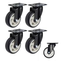 Kit 4 Rodinhas Reforçada Rodízio Giratória 4 Polegadas 100kg