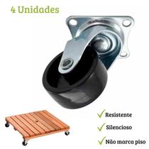Kit 4 Rodinhas Rodízio Giratório Rodas Para Móveis Vasos - Home & More