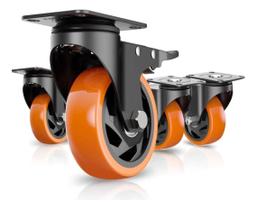 Kit 4 Rodinhas Rodizios Resistente 4 Polegadas Com Freio 100mm