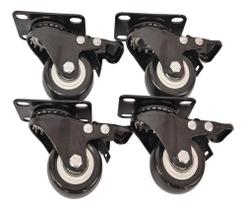 Kit 4 Rodinhas Rodízios Rodas Reforçada Com Trava 50mm 400kg