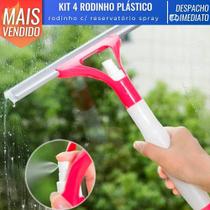 Kit 4 Rodinhos de Pia c/ Reservatório Spray Borrifador Janelas Azulejos