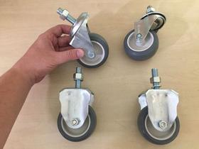 Kit 4 Rodizio 3pol. (2 Girat. +2 Fixo) Carrinho Supermercado