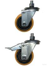 Kit 4 Rodizio Aluminio Pu 3pol. Rosca Girat.(2 Freio +2 Sem) Kit 4 Rodizio Aluminio Pu 3pol. Rosca Girat.(2 Freio +2 Sem)