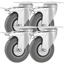 Kit 4 rodizio cz pvc girat c/ freio, 2" 50mm p/ 27kg vonder
