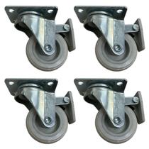 kit 4 Rodizio Girat. Placa Freio Roda Branca 1pol Anti Risco kit 4 Rodizio Girat. Placa Freio Roda Branca 1pol Anti Risco