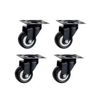 Kit 4 Rodizio Giratório 1.5/8'' S/ Freio Black 30kg - Colson