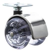 Kit 4 Rodizio Placa Girat. Inox Roda Dupla 50mm Gel/silicone