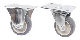 Kit 4 Rodizio Placa Roda 3pol. Pvc (2 Giratorio + 2 Fixo) Kit 4 Rodizio Placa Roda 3pol. Pvc (2 Giratorio + 2 Fixo)