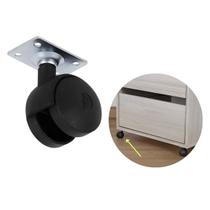 KIT 4 Rodízio Preto 38mm com chapa