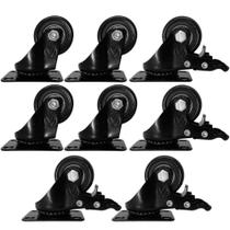Kit 4 Rodízio PVC Preto 41mm Giratório A09410-G + 4 Rodízio PVC Preto 1.5/8" Giratório Freio A09410-GF - Ajax Kit 4 Rodízio PVC Preto 41mm Giratório A09410-G + 4 Rodízio PVC Preto 1.5/8" Giratório Freio A09410-GF - Ajax