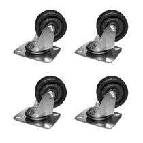 Kit 4 Rodízios 312 Ferro Placa Giratória s/ Trava P/ 170kg Kit 4 Rodízios 312 Ferro Placa Giratória s/ Trava P/ 170kg