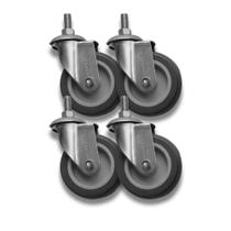 Kit 4 Rodízios 412 BP c/ p/fuso Giratório s/ Trava p/ 65Kg