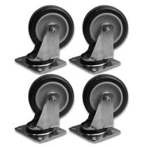 Kit 4 Rodízios 412 BP c/ Placa Giratória Sem Trava para 65Kg