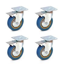 Kit 4 Rodízios 75mm PVC Chapa Para Bancadas e Carrinhos Kit 4 Rodízios 75mm PVC Chapa Para Bancadas e Carrinhos