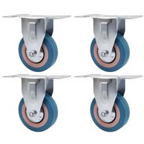 Kit 4 Rodízios 75mm PVC Chapa Para Bancadas e Carrinhos Kit 4 Rodízios 75mm PVC Chapa Para Bancadas e Carrinhos