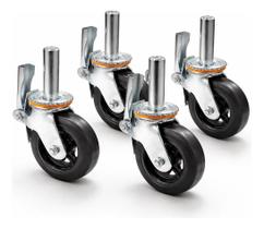 Kit 4 Rodízios Andaime Profissional 6'' 150mm Freio Vollekz