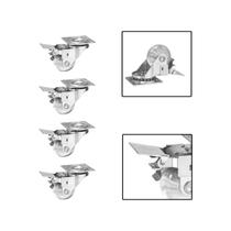 Kit 4 Rodízios Gel Rodinha Giratória Móveis 35Mm Com Freio