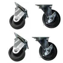 Kit 4 Rodízios Giratório 2 Com Freio e 2 Sem Freio Gold + parafusos.