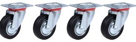 Kit 4 Rodízios Giratórios 5 Polegadas Borracha - Suporta até 100 kg Cada - Durabilidade e Qualidade