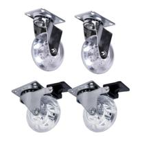 Kit 4 Rodízios Giratórios de Silicone 50mm com Trava Suporta até 400kg, AntiRisco, Silencioso