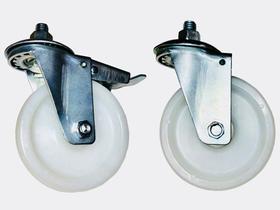 Kit 4 Rodizios Nylon 4pol. Rosca Girat.(2 Com Freio + 2 Sem)