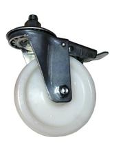 Kit 4 Rodizios Nylon 4pol. Rosca Giratorio C/ Freio 170kg P/ Roda