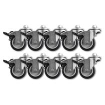 Kit 4 Rodízios Placa Giratória c Trava p Móveis 2Pol BP 40kg