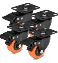 Kit 4 Rodízios Rodas Giratórias Reforçada 400Kg Rodinhas Par