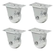 Kit 4 Rodízios Rodinha 50mm Fixo Multiuso para Sofá Bicama e Móveis em Geral