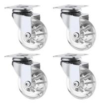Kit 4 Rodízios Rodinha p/ Móveis Giratório Sem Freio Silicone Gel 50mm Aliança