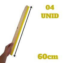 Kit 4 Rodo De Limpeza De Madeira 60cm Cabo Resistente