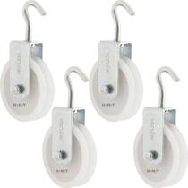 Kit 4 Roldana Plástica 4 cm com Gancho - Vonder Kit 4 Roldana Plástica 4 cm com Gancho - Vonder