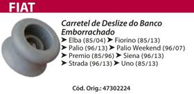 Kit 4 Roldanas Carretel de Deslize do Banco (Emborrachado) - Palio Uno Siena Strada Fiorino - P364CT Kit 4 Roldanas Carretel de Deslize do Banco (Emborrachado) - Palio Uno Siena Strada Fiorino - P364CT