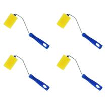 Kit 4 Rolo Espuma Tigre 5cm com Suporte Pintura Simples