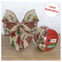 Kit 4 Rolo Fita Aramada Natal Decoração Natalina 6,3cm x 9,14m Kit 4 Rolo Fita Aramada Natal Decoração Natalina 6,3cm x 9,14m
