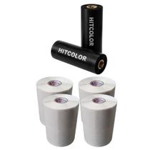 KIT 4 Rolos Etiqueta Couché 90x60mm e 2 Ribbons Cera KIT 4 Rolos Etiqueta Couché 90x60mm e 2 Ribbons Cera