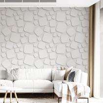 Kit 4 Rolos Papel De Parede Adesivo Abstrato 3D Branco 3,0M
