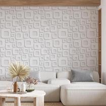 Kit 4 Rolos Papel De Parede Adesivo Abstrato 3D Branco 3,0M