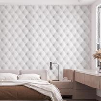 Kit 4 Rolos Papel De Parede Adesivo Couro Branco King 3,0M