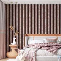 Kit 4 Rolos Papel De Parede Adesivo Listrado Rosê Gold 3,0M