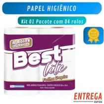 Kit 4 Rolos Papel Higiênico Best Lite Folha Dupla Neutro 20m Kit 4 Rolos Papel Higiênico Best Lite Folha Dupla Neutro 20m