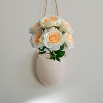 Kit 4 Rosas Artificial linda e delicada para Decoração enfeites e Arranjos de Flores Artificiais Cor:Creme