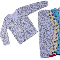 Kit 4 Roupa De Dormir Pijama Menino Longo Juvenil Conjunto Estampado 6 8 Anos